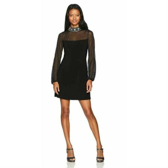 Jump Dresses & Skirts - JUMP A-Line Dress w/ Sheer Sleeves